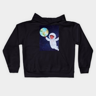 Astronaut,  Planet Earth, and Galaxy Kids Hoodie